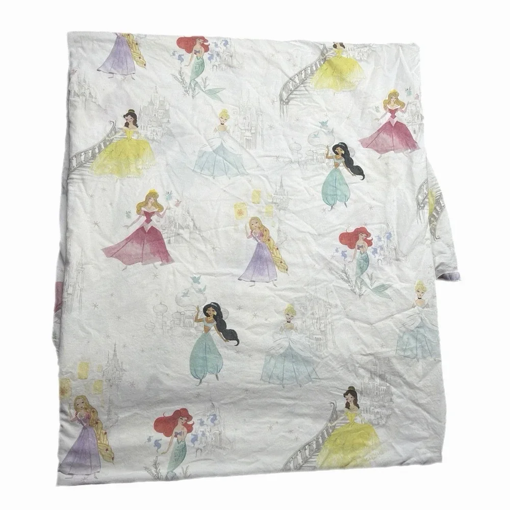 Pottery Barn Disney Princesses Queen Flat Sheet 100% Organic Cotton Replacement